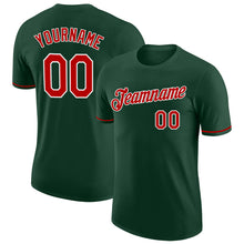 Load image into Gallery viewer, Custom Green Red-White Performance T-Shirt