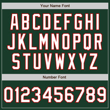 Load image into Gallery viewer, Custom Green White-Red Authentic Baseball Jersey
