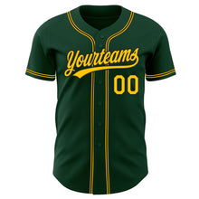 Load image into Gallery viewer, Custom Green Gold-Black Authentic Baseball Jersey