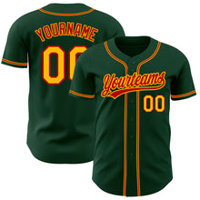 Load image into Gallery viewer, Custom Green Gold-Red Authentic Baseball Jersey