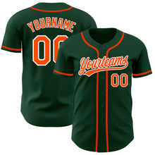 Load image into Gallery viewer, Custom Green Orange-White Authentic Baseball Jersey