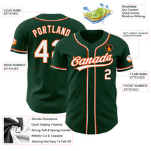 Load image into Gallery viewer, Custom Green White-Orange Authentic Baseball Jersey