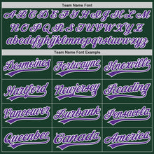 Load image into Gallery viewer, Custom Green Purple-White Authentic Baseball Jersey