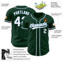 Load image into Gallery viewer, Custom Green White-Light Blue Authentic Baseball Jersey