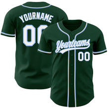 Load image into Gallery viewer, Custom Green White-Light Blue Authentic Baseball Jersey