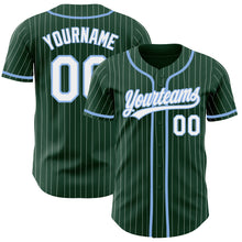 Charger l'image dans la galerie, Custom Green White Pinstripe Light Blue Authentic Baseball Jersey