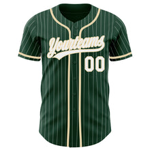 Charger l'image dans la galerie, Custom Green White Pinstripe City Cream Authentic Baseball Jersey