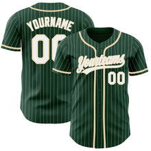 Charger l'image dans la galerie, Custom Green White Pinstripe City Cream Authentic Baseball Jersey