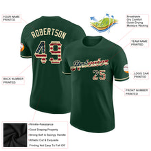 Загрузить изображение в средство просмотра галереи, Custom Green Vintage USA Flag-City Cream Performance T-Shirt