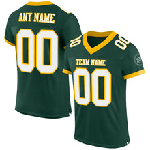 Load image into Gallery viewer, Custom Green White-Gold Mesh Authentic Football Jersey