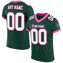 Load image into Gallery viewer, Custom Green White-Pink Mesh Authentic Football Jersey