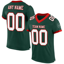 Load image into Gallery viewer, Custom Green White-Red Mesh Authentic Football Jersey