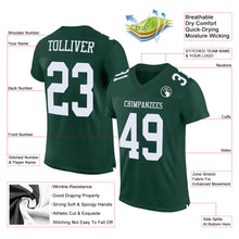 Load image into Gallery viewer, Custom Green White Mesh Authentic Football Jersey