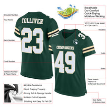 Load image into Gallery viewer, Custom Green White City Cream-Black Mesh Authentic Football Jersey