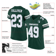 Load image into Gallery viewer, Custom Green White-Gray Mesh Authentic Football Jersey