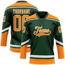 Загрузить изображение в средство просмотра галереи, Custom Green Bay Orange-White Hockey Lace Neck Jersey