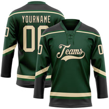 Загрузить изображение в средство просмотра галереи, Custom Green City Cream-Black Hockey Lace Neck Jersey