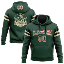 Charger l'image dans la galerie, Custom Stitched Green Vintage USA Flag City Cream-Black Football Pullover Sweatshirt Hoodie