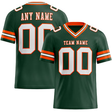 Load image into Gallery viewer, Custom Green White-Orange Authentic Football Jersey