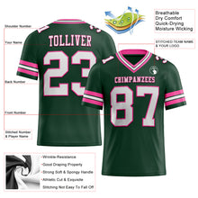 Laden Sie das Bild in den Galerie-Viewer, Custom Green White-Pink Authentic Football Jersey