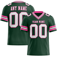 Laden Sie das Bild in den Galerie-Viewer, Custom Green White-Pink Authentic Football Jersey