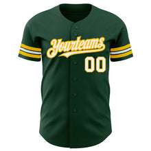 Загрузить изображение в средство просмотра галереи, Custom Green White-Gold Authentic Baseball Jersey