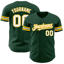 Загрузить изображение в средство просмотра галереи, Custom Green White-Gold Authentic Baseball Jersey