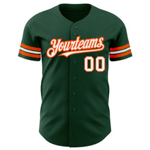 Charger l'image dans la galerie, Custom Green White-Orange Authentic Baseball Jersey