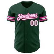 Charger l'image dans la galerie, Custom Green White-Pink Authentic Baseball Jersey