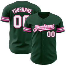 Charger l'image dans la galerie, Custom Green White-Pink Authentic Baseball Jersey