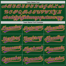 Charger l'image dans la galerie, Custom Green Purple-Gold Authentic Throwback Baseball Jersey