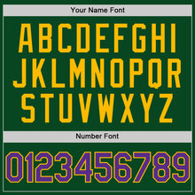 Charger l'image dans la galerie, Custom Green Purple-Gold Authentic Throwback Baseball Jersey