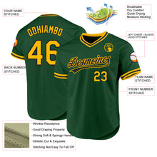 Charger l'image dans la galerie, Custom Green Gold-Black Authentic Throwback Baseball Jersey