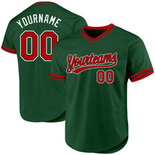 Charger l'image dans la galerie, Custom Green Red-Black Authentic Throwback Baseball Jersey