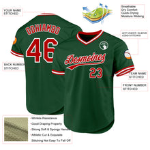 Charger l'image dans la galerie, Custom Green Red-White Authentic Throwback Baseball Jersey
