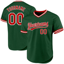 Charger l'image dans la galerie, Custom Green Red-White Authentic Throwback Baseball Jersey