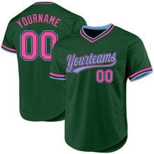 Charger l'image dans la galerie, Custom Green Pink Black-Light Blue Authentic Throwback Baseball Jersey
