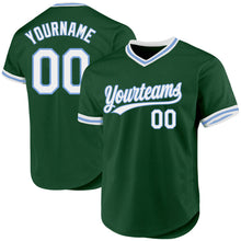 Charger l'image dans la galerie, Custom Green White-Light Blue Authentic Throwback Baseball Jersey