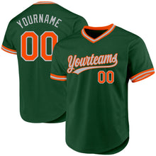 Charger l'image dans la galerie, Custom Green Orange-Gray Authentic Throwback Baseball Jersey