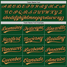 Charger l'image dans la galerie, Custom Green Black-Old Gold Authentic Throwback Baseball Jersey