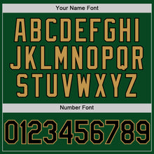 Charger l'image dans la galerie, Custom Green Black-Old Gold Authentic Throwback Baseball Jersey