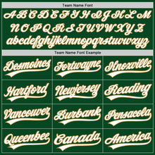 Charger l'image dans la galerie, Custom Green White-Old Gold Authentic Throwback Baseball Jersey