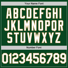 Charger l'image dans la galerie, Custom Green White-Old Gold Authentic Throwback Baseball Jersey