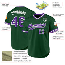 Charger l'image dans la galerie, Custom Green Purple-White Authentic Throwback Baseball Jersey