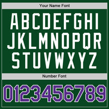 Charger l'image dans la galerie, Custom Green Purple-White Authentic Throwback Baseball Jersey