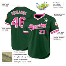 Charger l'image dans la galerie, Custom Green Pink-White Authentic Throwback Baseball Jersey