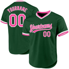 Charger l'image dans la galerie, Custom Green Pink-White Authentic Throwback Baseball Jersey