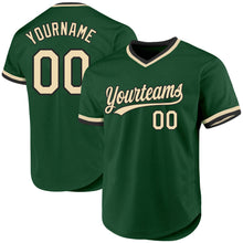 Charger l'image dans la galerie, Custom Green Cream-Black Authentic Throwback Baseball Jersey