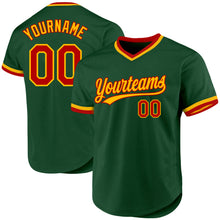 Charger l'image dans la galerie, Custom Green Red-Gold Authentic Throwback Baseball Jersey
