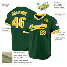 Charger l'image dans la galerie, Custom Green Gold-White Authentic Throwback Baseball Jersey